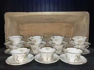 Theodore Haviland Limoges Schleiger Lavender Flowers Gold Bead Cup & Saucer (11) - Picture 1 of 4