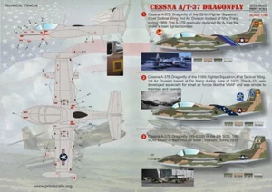 Calcomanías de combate americano Dragonfly escala 48-076 Cessna A-37 escala 1/48 - Imagen 1 de 3