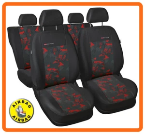 Juego completo de fundas de asiento de coche para Honda HRV - gris carbón/rojo Verlour - Imagen 1 de 9