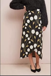 ANTHROPOLOGIE MAEVE NERO CON MAGLIA METALLICA ORO ASIMMETRICA DAVANTI TG LG - Foto 1 di 5