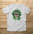 T-Shirt Fumée Marijuana Fumée Crâne Cadeau Idea Unisexe Feuilles