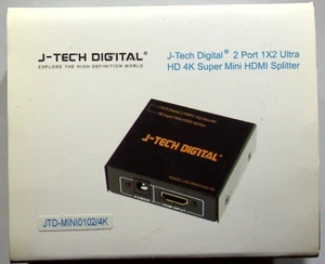 Divisor J-Tech Digital 2 puertos 1x2 Ultra HD 4K Super Mini HDMI JTD-MINI0102/4K - Imagen 1 de 3