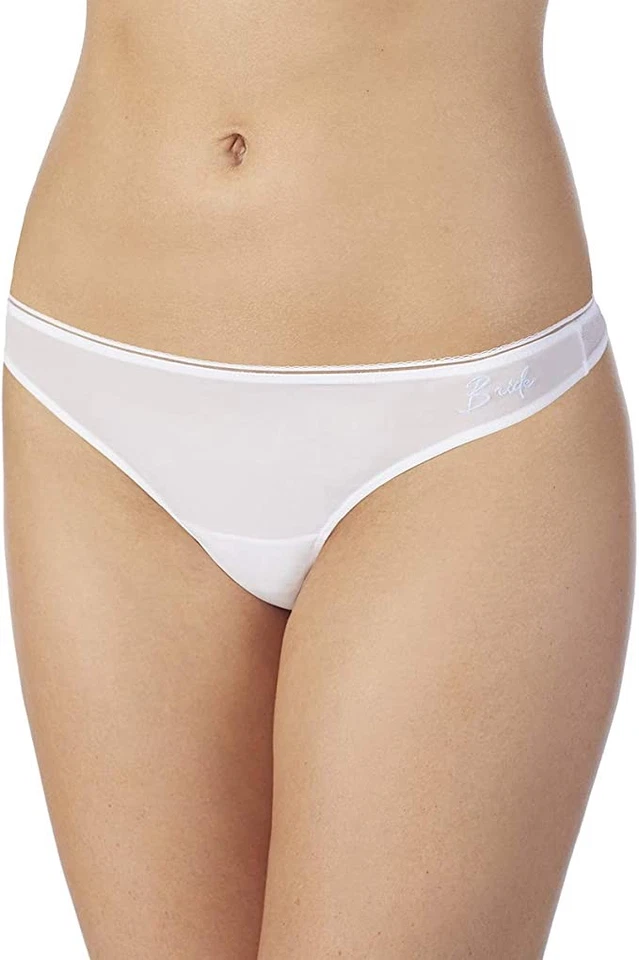 OnGossamer Novia Novia Tanga Panty Ropa Interior, Blanco, Grande Foto 1 de 1