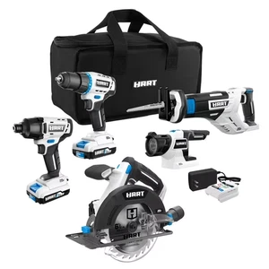 Hart 20V 5-Tool Combo Kit  w/Storage Bag - Incl. (2) 2.0ah Batteries and Charger - Picture 1 of 1