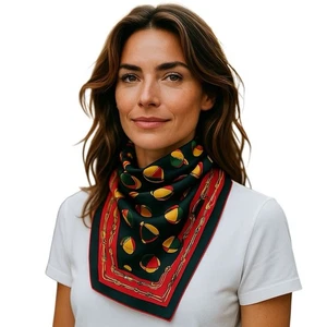 VTG 80’s Scarf Made in Italy 'Jockey Caps' Square Scarf Equestrian Hats Whips - Picture 1 of 5
