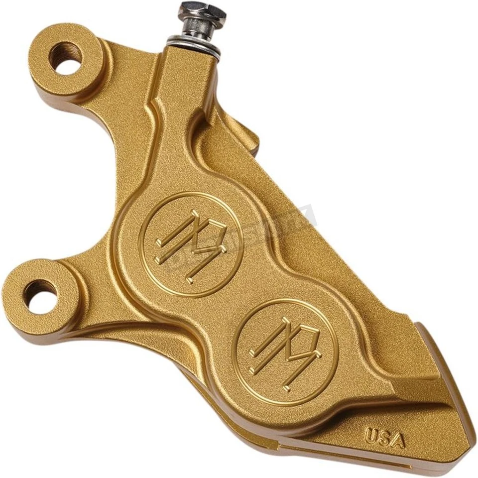 Performance Machine Gold Ops 4 Piston Front Left Brake Caliper - 0052-2425-SMG - Image 1 of 1