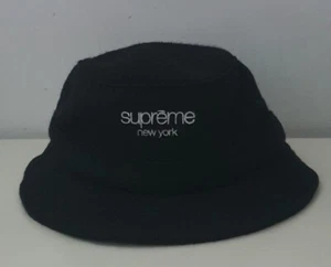 FW21 Supreme Harris Tweed Classic Crusher Size S / M Black Wool bucket hat New - Picture 1 of 10