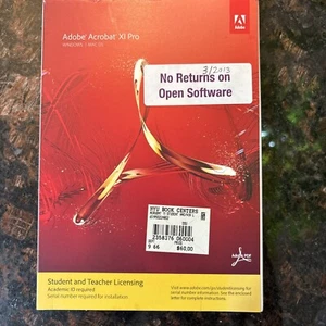 ADOBE ACROBAT XI PRO student And Teacher Licensing Cd ROM - Picture 1 of 7