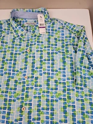 Tommy Bahama IslandZone Tide Pool Tiles Coolmax Silk Shirt Mens Size XXL $138 - Image 1 of 4