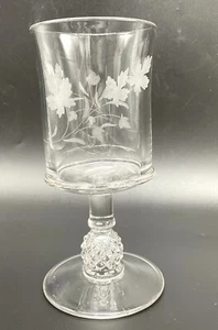 EAPG U.S. Glass Ripley & Co. "Pavonia" Water Goblet Etching Oak Leaves Pineapple - Picture 1 of 12