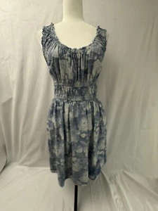 American Eagle Short Sundress Women's Size Medium Blue w Floral Pattern Pockets - Picture 1 of 22