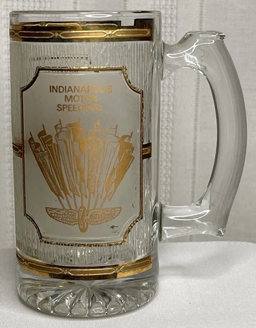 Culver Indianapolis Motor Speedway 22k Gold Glass Mug 5.5” Cover
