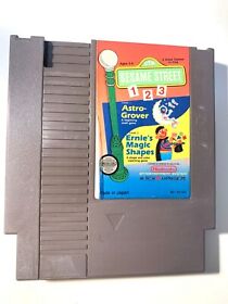 SESAME STREET 123  Astro-Grover Math & Ernie's Magic Shapes NINTENDO NES GAME