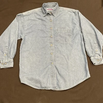 Blue Diamond Men’s Denim Long Sleeve Button Work Shirt- Size M - Image 1 of 4