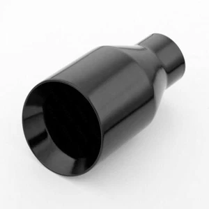 Black 2.25" Inlet Exhaust Tip 4" Out Stainless Steel Angle Cut Double Wall 7" L - Bild 1 von 7
