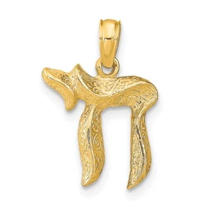 10k Yellow Gold Chai Pendant 10C4455 - Picture 1 of 5