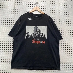 VTG The Simpson Sopranos Parody Shirt Mens XL Black Distressed 24x28.5 - Picture 1 of 19