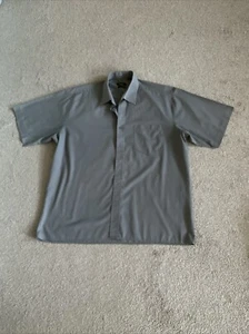Premier Mens Short Sleeve Easy Care Grey Poplin Shirt Size 17 (chest 44-46) - Picture 1 of 1