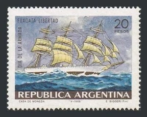 Argentina 858,MNH. Michel 995. Navy Day 1968.Frigate Libertad,by Emilio Biggeri. - Picture 1 of 1