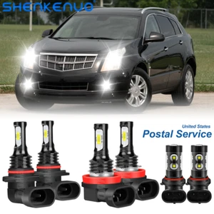 For Cadillac SRX 2010-2016 6x 6000K LED Headlight Bulbs High Low Beam Fog Lights - Picture 1 of 13