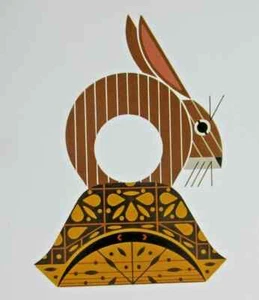 Charley Harper Artist - Box Seat Rabbit - Notecard with Envelope - Picture 1 of 2