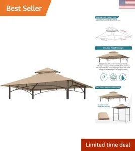 Grill Gazebo Replacement Canopy Top - 5x8 Gazebo Roof Double Tiered Outdoor B... - Picture 1 of 8