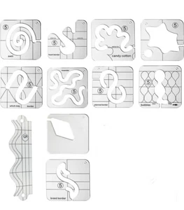 Free Motion Quilting Template Set NO Frame 10 pc Set - Picture 1 of 1