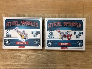 Schylling Steel Works Airplane 39 Piece & Helicopter 35 Piece Micro Kits - Picture 1 of 1