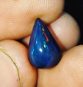 Cabujón de ópalo etíope negro natural de 2,70 quilates AAA + piedra preciosa suelta de ópalo de fuego Welo - Imagen 1 de 9