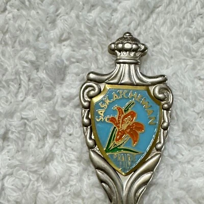 加拿大萨斯喀彻温省东部纪念品勺子草原百合荷兰蓝色橙色 — 第 1/4 张图片