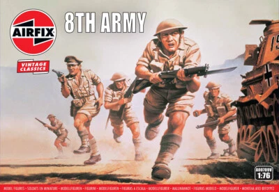 Vintage Classic: 8th Army 1:76 Figure Plastic Model Kit AIRFIX - Immagine 1 di 2