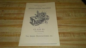 Manual de instrucciones para máquina de coser clase Singer 81 - Imagen 1 de 3