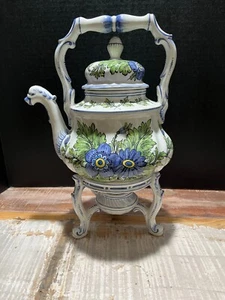 Beautiful Vintage Made in Italy Teapot w/Stand Pre-Owned - Picture 1 of 21