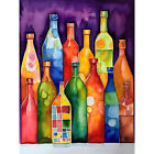 Colourful Glass Bottles Modern Still Life Huge Wall Art Print Picture 18X24 In