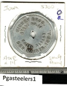 (pgasteelers1) Hickey Bros. Davenport, IA. Store #14 Hotel Savery  $1. Alum. Oct - Bild 1 von 2