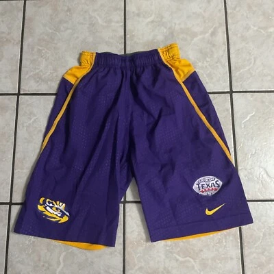 LSU Tigers Nike Dri-Fit Team Issued Advocare V100 Texas Bowl Shorts Mens Size XS - Image 1 of 4