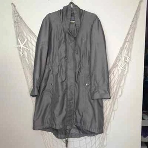 ANNE KLEIN Women's Windbreaker Raincoat Funnel Neck Zip and Snap Front Taupe XL - Picture 1 of 13