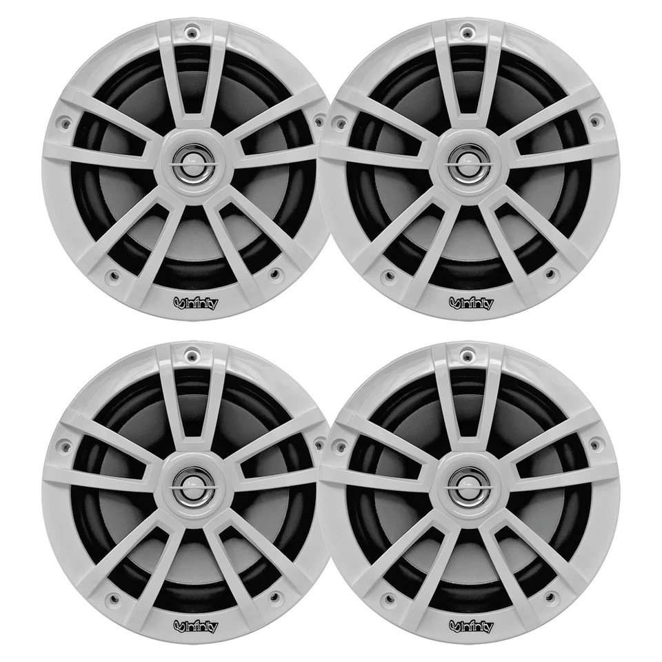 (Cantidad 4) de Altavoz Infinity 6.5" 225 vatios máximo 2 vías OEM repuesto blanco barco Foto 1 de 3