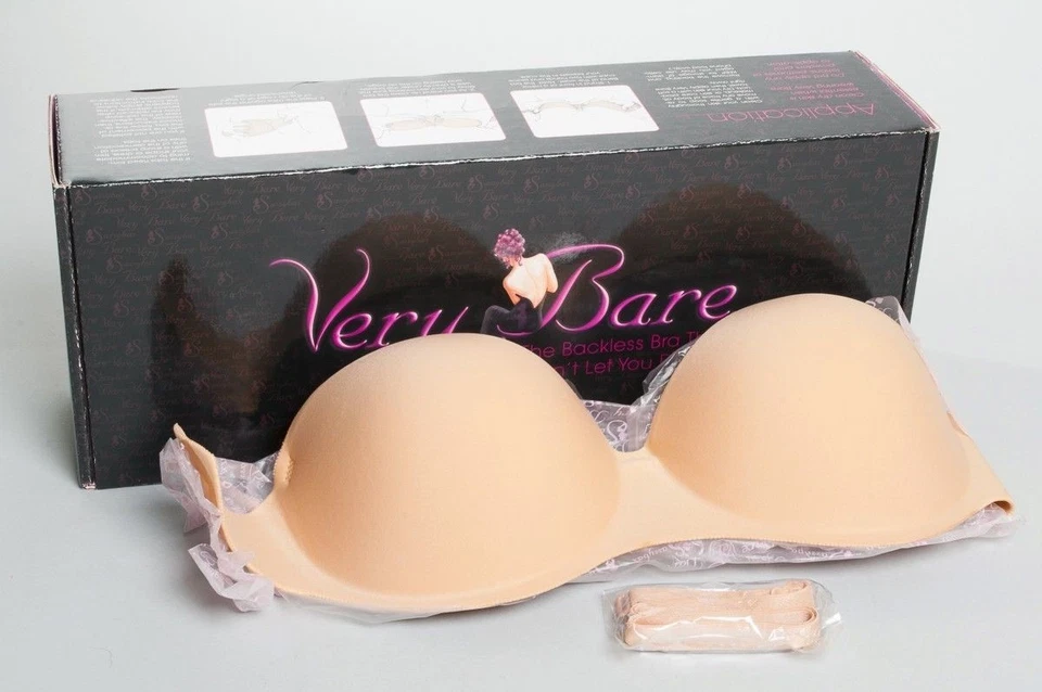НОВЫЙ в коробке бюстгальтер Sassybax Very Bare Nude без спинки размер C - Изображение 1 из 4