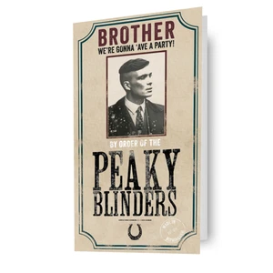 Geburtstagskarte Bruder "... Party, im Auftrag der Peaky Blinders" mit Umschlag - Bild 1 von 5