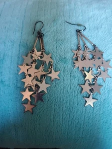 Silver tone Falling dangle charm earrings For Pierced Ears♡♡ - Picture 1 of 2