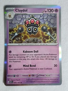 Claydol #95/197 Obsidian Flames 2023 Rare Holo Pokémon TCG - Bild 1 von 2