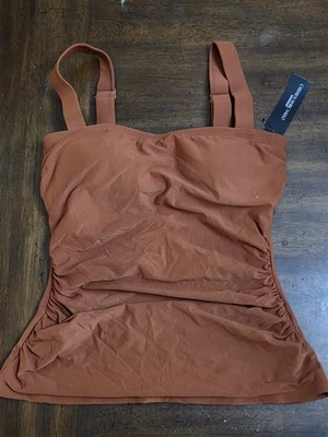 Camiseta regata Carmen Marc Valvo XS Boston gola quadrada adequada especiaria árabe 124659 nova com etiquetas - Imagem 1 de 3