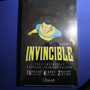 2025 Keepsake Invincible Staffel 1 Premiere Edition VERSIEGELTE Hobby Box - 16 Packungen - Bild 1 von 2