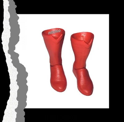 Mezco One:12 Superman Man of Steel – RED KNEE-HIGH BOOTS 1/12 Scale Fodder - Image 1 of 4