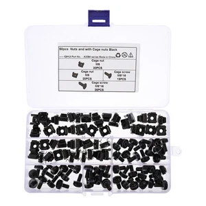 50pcs Computer Rack Mount Cage Square Lock Insert Nuts with 50pcs Screws - Afbeelding 1 van 12