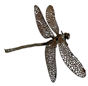 FINE Antique Japanese Articulated Bronze Dragonfly Dragon Fly Jizai Okimono ! - Picture 1 of 15