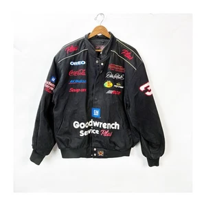 Vintage Dale Earnhardt Goodwrench Service Plus Black NASCAR Jacket Men’s Large - Picture 1 of 12