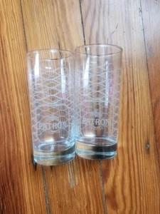 NEU! Set (2) Patron Tequila Longdrinkgläser mit Logo - Schnaps Barware - Bild 1 von 3