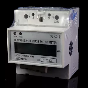 Misuratore kwh 220/230V monofase DIN-rail tipo kilowattora 50Hz 20-100A - Foto 1 di 2